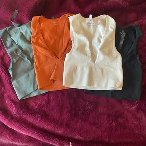 Out from Under UO deep V tank tops